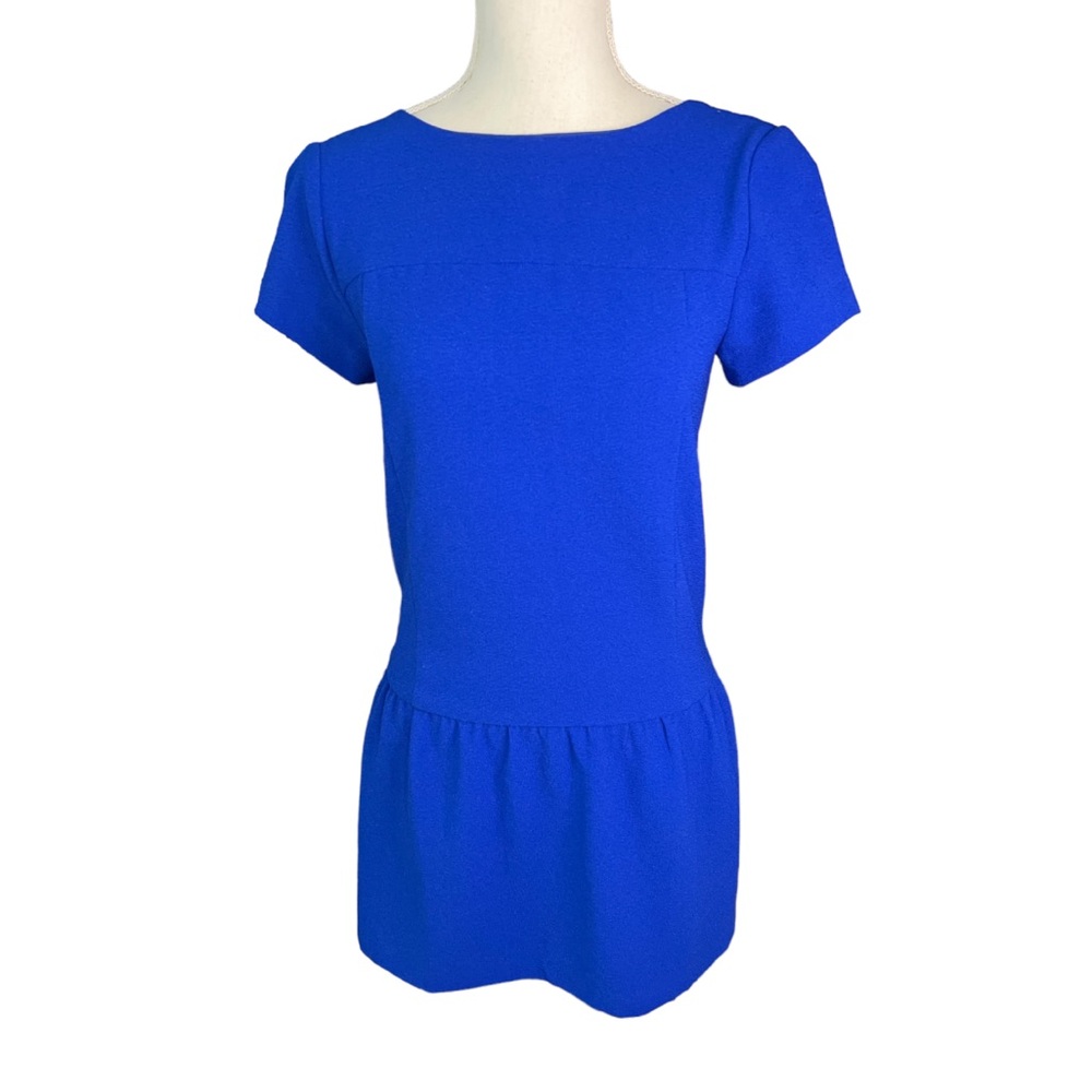 CO Blue drop waist mini dress